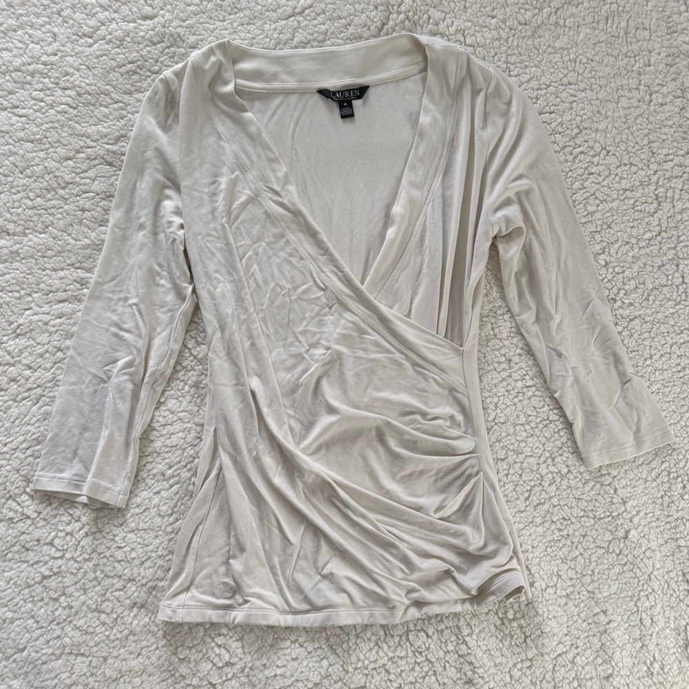 Ralph Lauren Cream Wrap Blouse